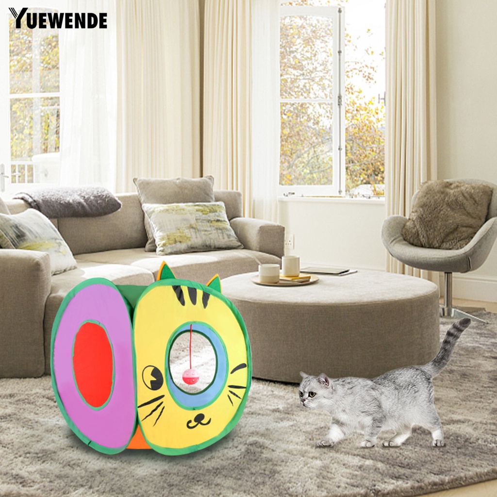 Đường Hầm Đồ Chơi 2 Lỗ Hình Vuông Họa Tiết Hoạt Hình Giải Tỏa Căng Thẳng Cho Mèo Cưng