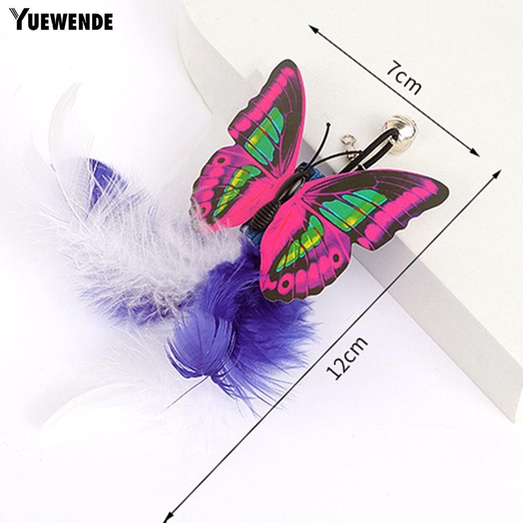 Đồ Chơi Tương Tác Giải Tỏa Căng Thẳng Hình Bướm Gắn Lông Vũ Cho Mèo Cưng