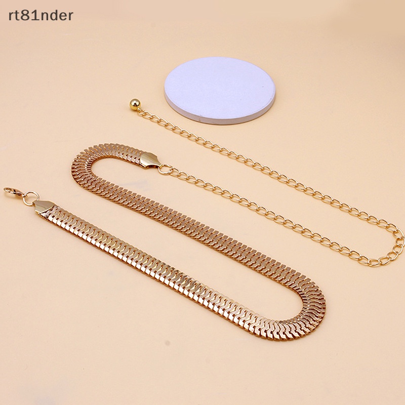 Thắt Lưng Dây Xích Màu Vàng Kim Sáng Tạo Đơn Giản Thời Trang Cho Nữ