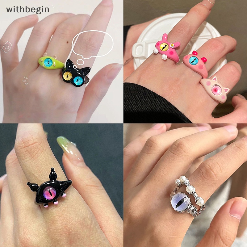 Nhẫn Hình Mèo Đen Mắt To Vui Nhộn Thời Trang Cho Nữ