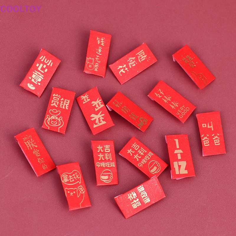 Set 10 Sticker Dán Trang Trí Năm Mới Cho Nhà Búp Bê Tỉ Lệ 1: 12