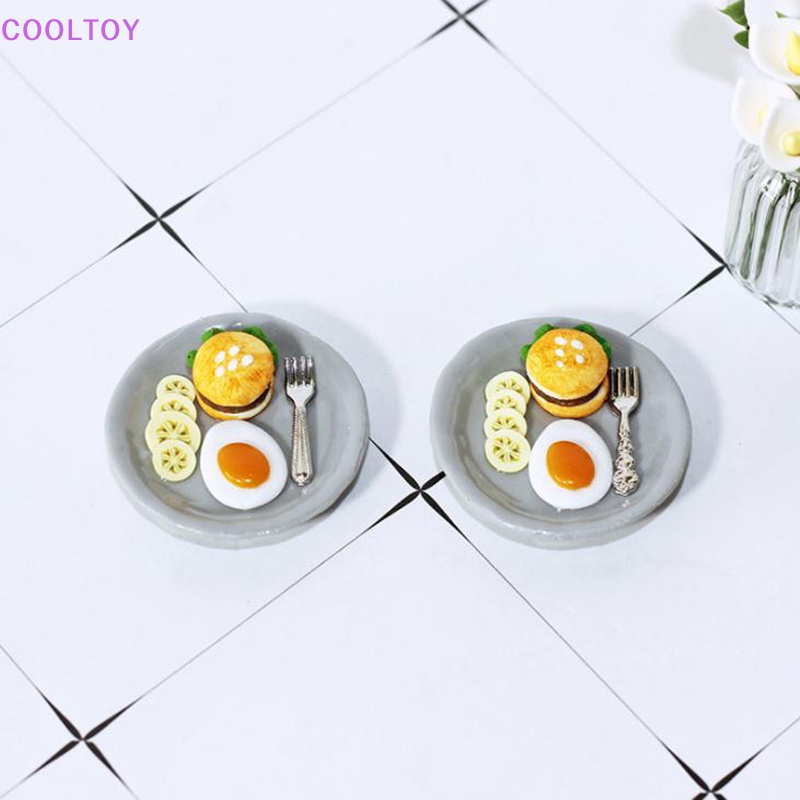 Set Mô Hình Bữa Sáng + Khay Đựng Thức Ăn Sáng + Khay Đựng Dành Cho Nhà Búp Bê Tỷ Lệ 1: