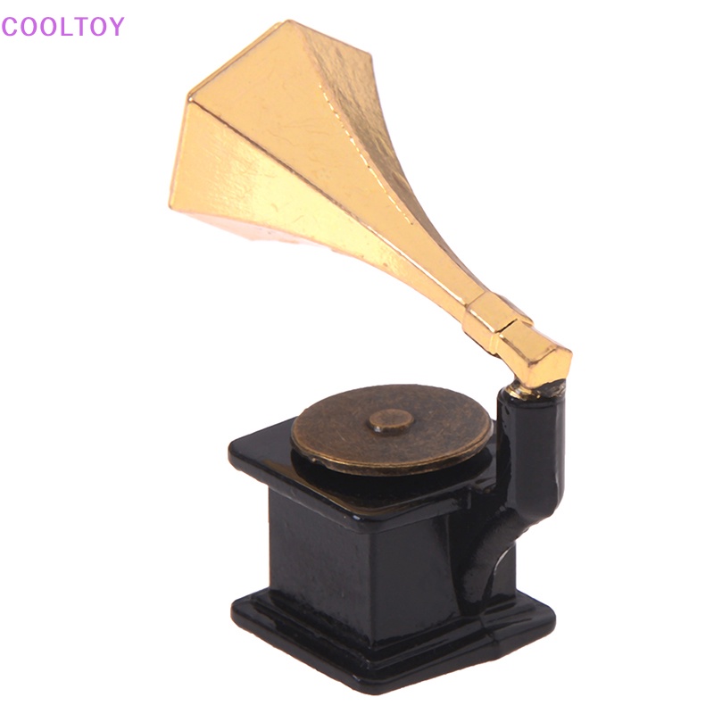 Cooltoy Mô Hình Máy Hát Đĩa Phong Cách vintage Tỉ Lệ 1: 12 Trang Trí Nhà Búp Bê