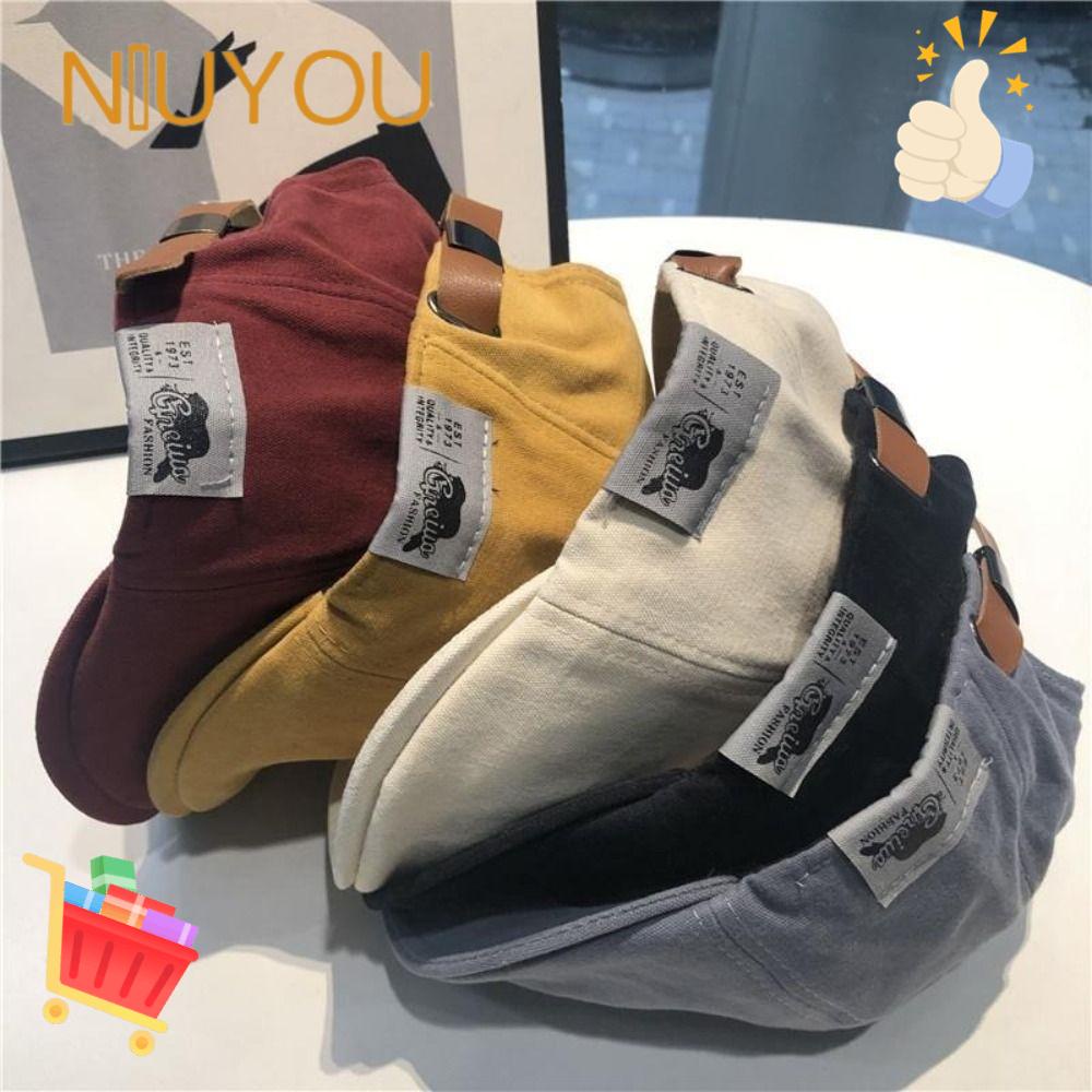 Mũ Beret Vải Lanh Cotton Phong Cách Bóng Chày Unisex