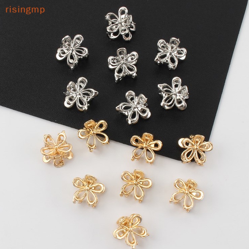 Set 2 Kẹp Tóc Càng Cua Mini Bằng Kim Loại Rỗng Hình Hoa Thời Trang Ngọt Ngào Cho Nữ