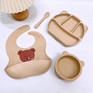 Set 4 món ăn dặm bằng silicon cho bé