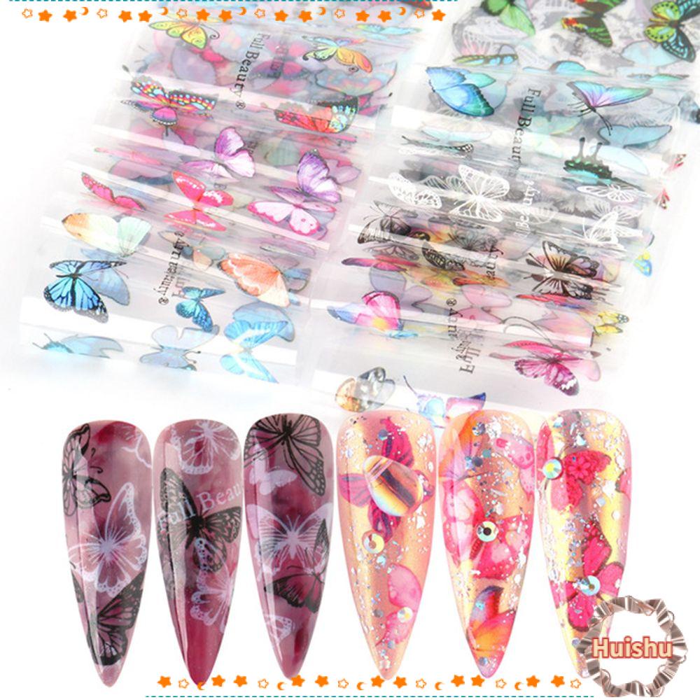 Bộ 10 Miếng Dán Trang Trí Móng Tay Họa Tiết Bầu Trời Sao Thời Trang Mùa Hè