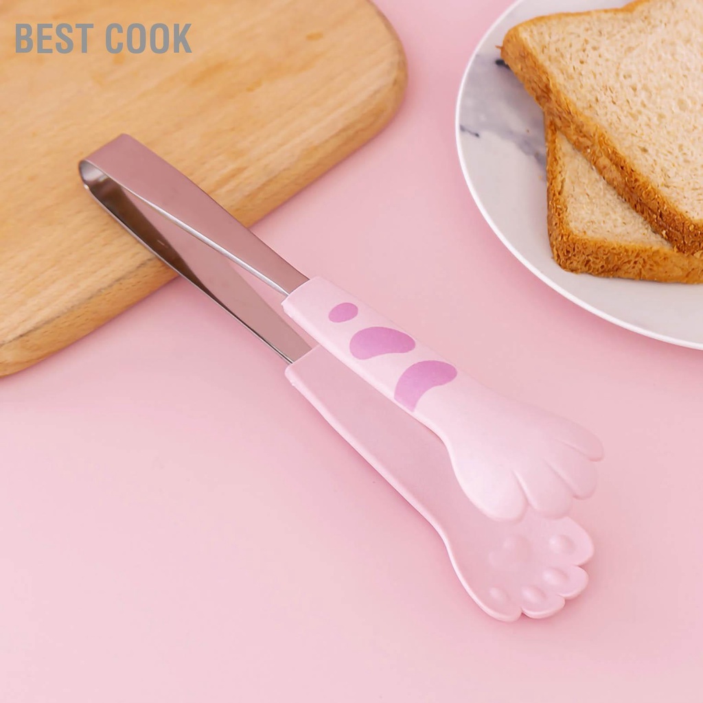 Best cook Lưỡi nấu ăn nhà bếp mèo dễ thương Hình dạng chân thép không gỉ Salad nhỏ Thực phẩm nướng Tong cmman13.vn