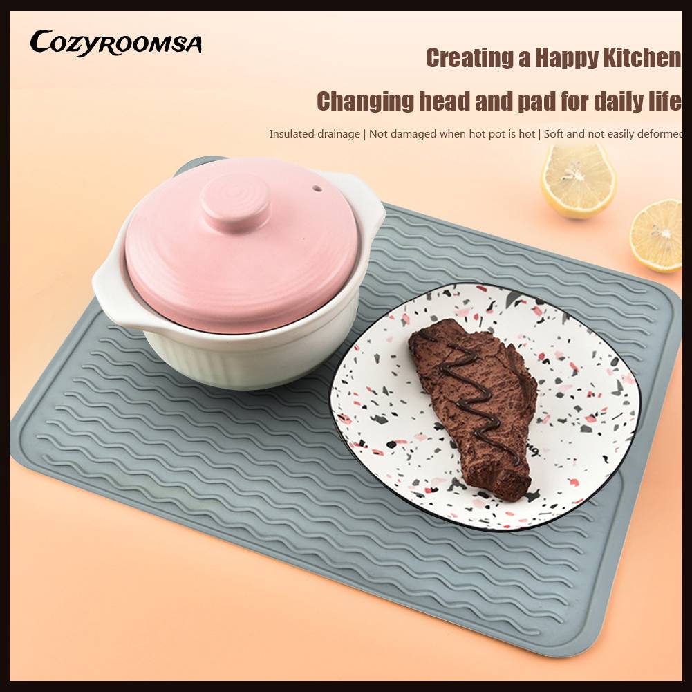 Miếng Lót Chén Dĩa Chất Liệu Dày Dặn Tiện Dụng Cho Bồn Rửa Nhà Bếp