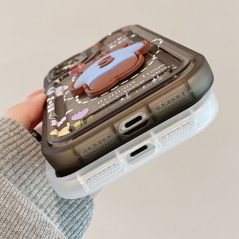 Ốp Điện Thoại TPU Mềm Hình Gấu Thỏ 3D Cho Iphone 11 14 13 12 Pro Max Xr Xs Max 7 8 Plus Se