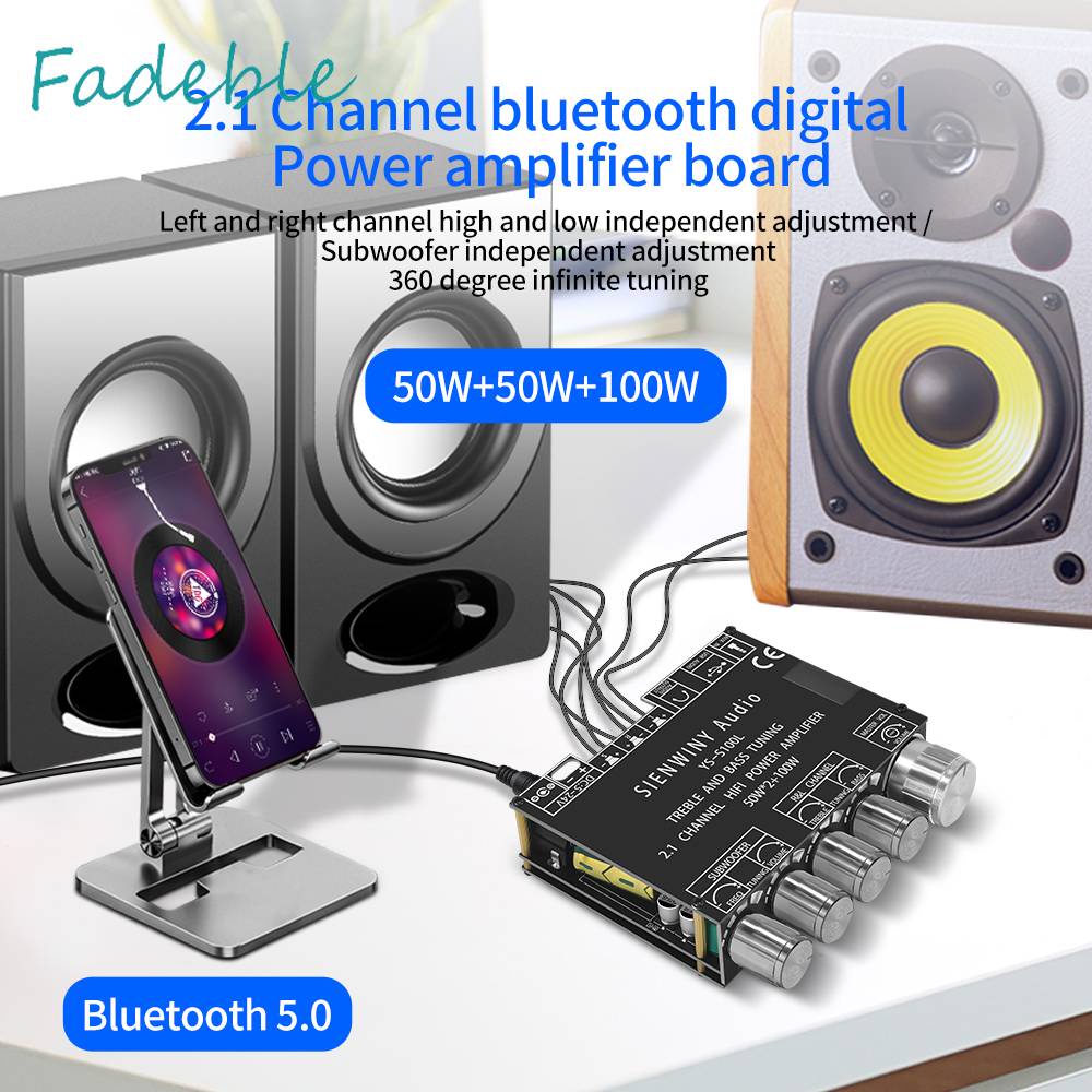 Mô Đun Khuếch Đại Âm Thanh Bluetooth 2.1 3 Kênh 50WX2 100W CS8673E Chuyên Dụng