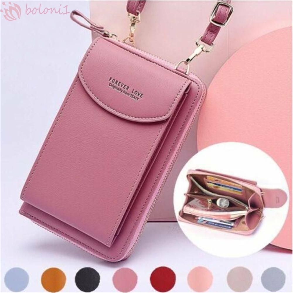 Túi Đeo Chéo Mini Bằng Da Pu Đựng Điện Thoại Nhiều Màu Tiện Dụng Cho Nữ