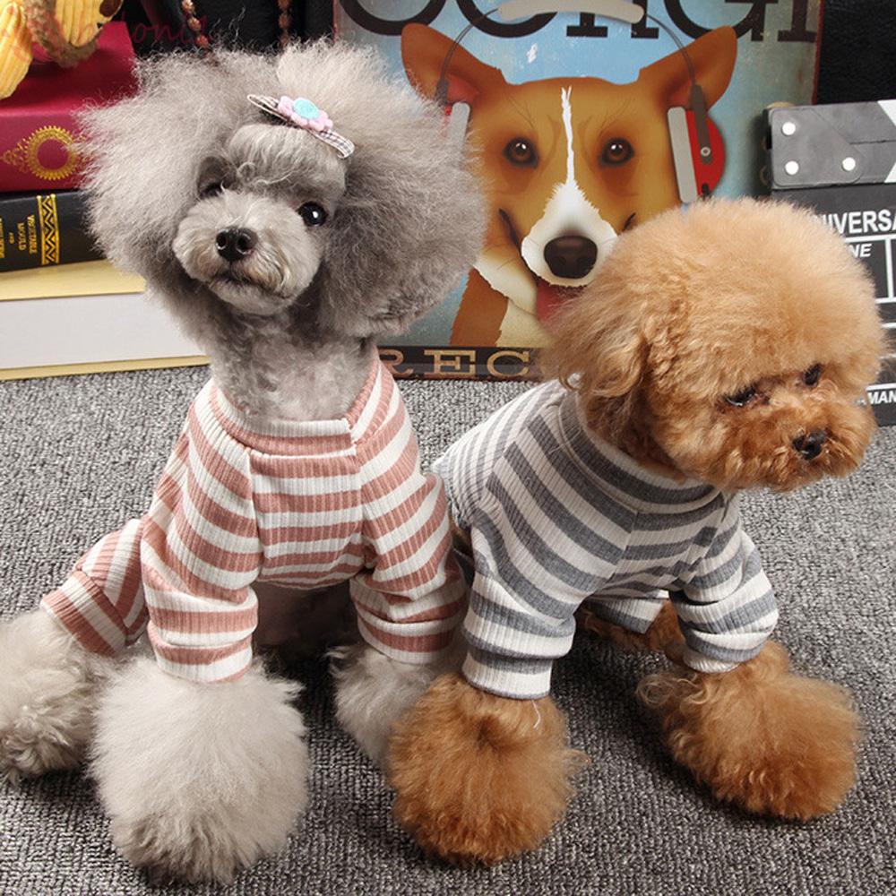 Bộ Đồ Ngủ Áo Liền Quần Mềm Mại Họa Tiết Kẻ Sọc Dễ Thương Dành Cho Thú Cưng