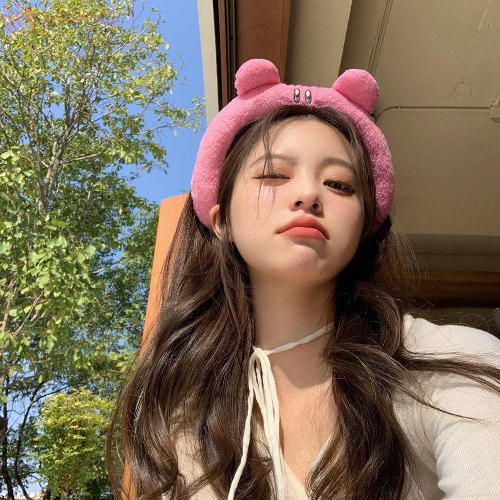 Băng Đô Cài Tóc Rửa Mặt Mùa Đông In Họa Tiết Hoạt Hình Kirby Ngọt Ngào Cổ Điển Cho Nữ