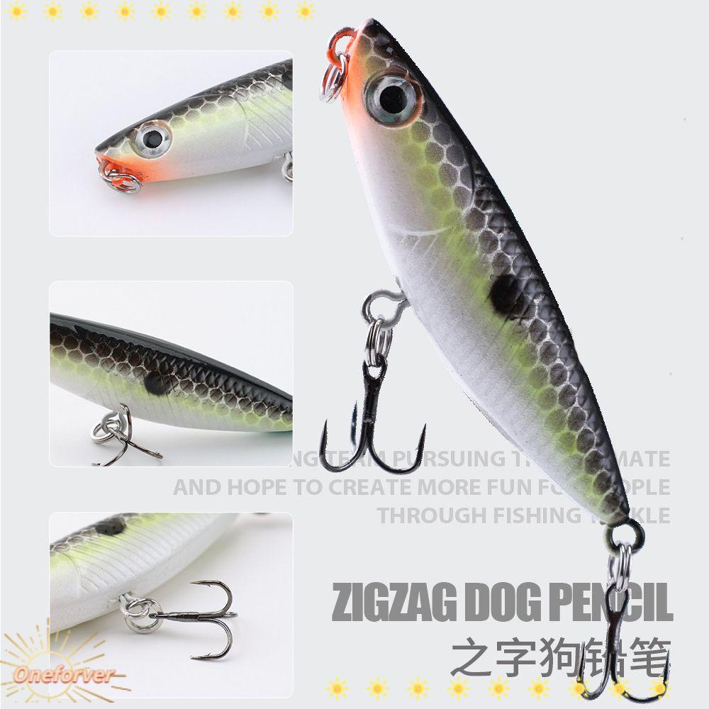 Mồi Câu Cá Giả Bằng Nhựa Cứng Kèm Móc Hình Mắt Chó Zigzag Sống Động