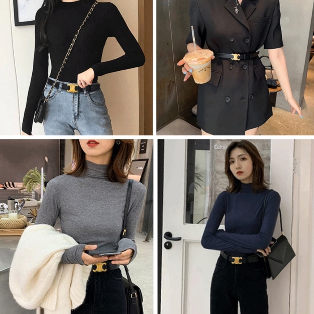 Thắt Lưng Hai Chữ C Mềm Chất Lượng Cao Phong Cách Retro Thời Trang Cho Nữ