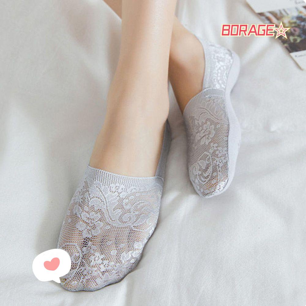 Đôi Vớ Thuyền Chống Trượt Phối Ren Thời Trang Cho Nữ