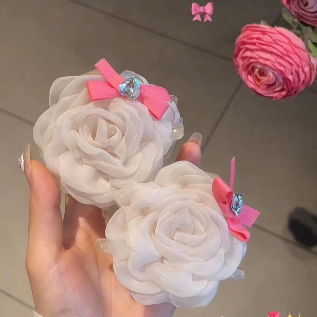 Kẹp Tóc Hoa Hồng Hai Mặt Thời Trang Cho Nữ