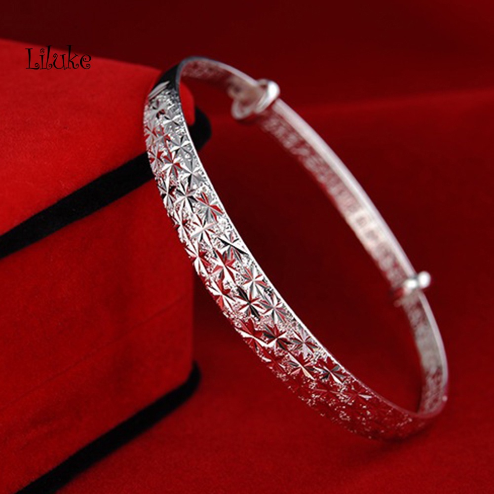 Vòng Tay Hợp Kim Khắc Hình Ngôi Sao Đính Đá Thời Trang Cho Nữ