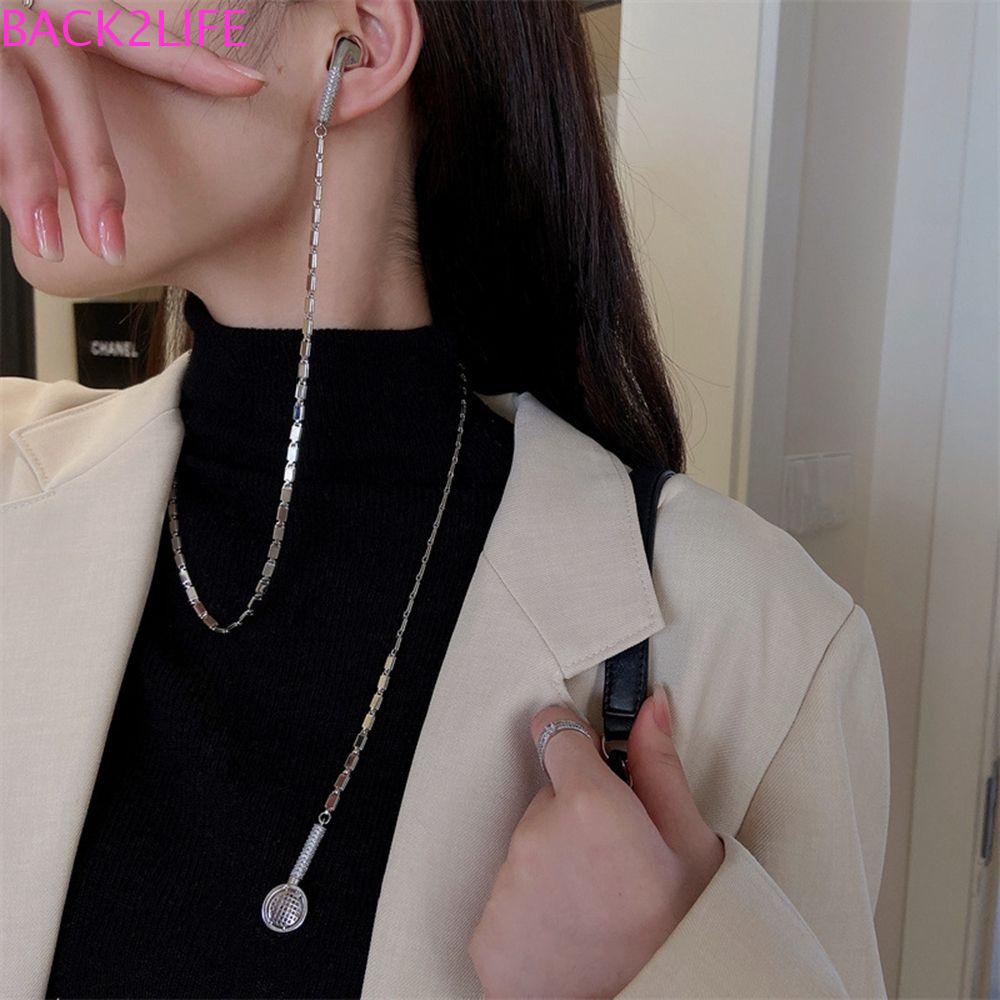 Vòng cổ Dài Mặt Tai Nghe 2Lip Không Đối Xứng Phong Cách Cổ Điển Cho Nữ|Vòng cổ Thời Trang Cá Tính Trẻ Trung Cho Nam