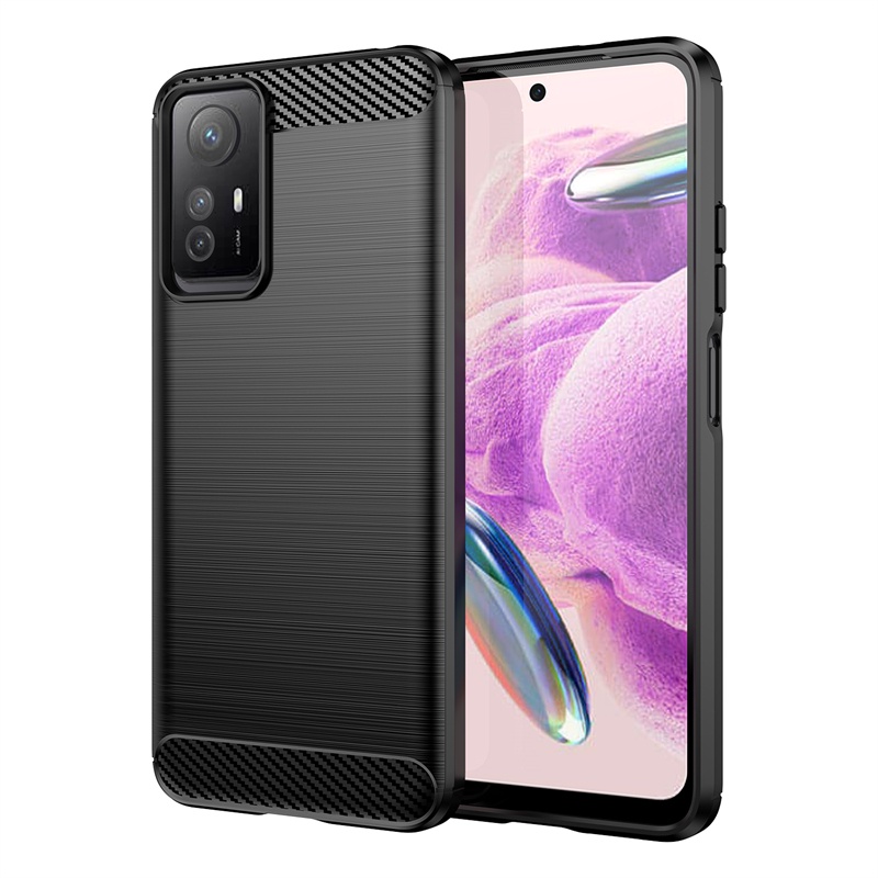For Xiaomi Redmi Note 12S 12 Pro Plus 12Pro+ Note12Pro 4G 5G Ultra Thin Soft TPU Silicone Carbon Fiber Matte Shockproof Case Cover Casing