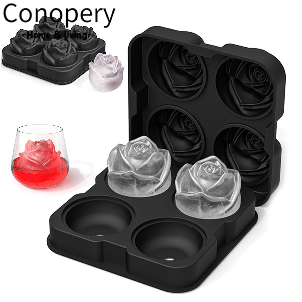 CONOPERY Khuôn Silicone Làm Đá Viên Hình Cầu Bốn Trong Một