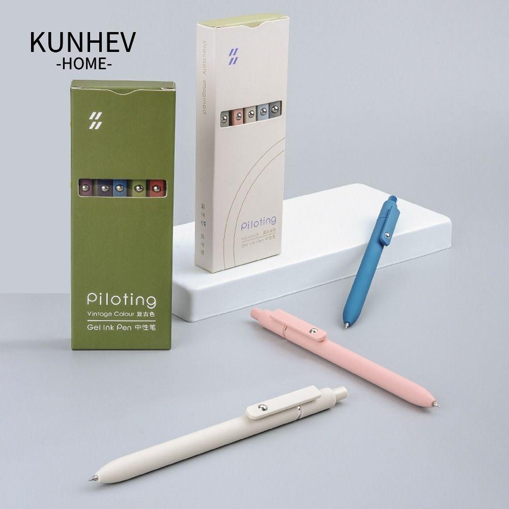 KUNHEV Set 5 Bút Bi Mực Đen Thời Trang