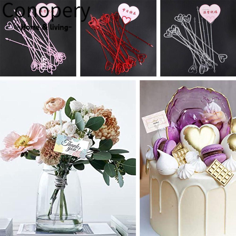 CONOPERY Kẹp Giữ Thẻ Ghi Chú Họa Tiết Hoa / Trái Tim Xinh Xắn