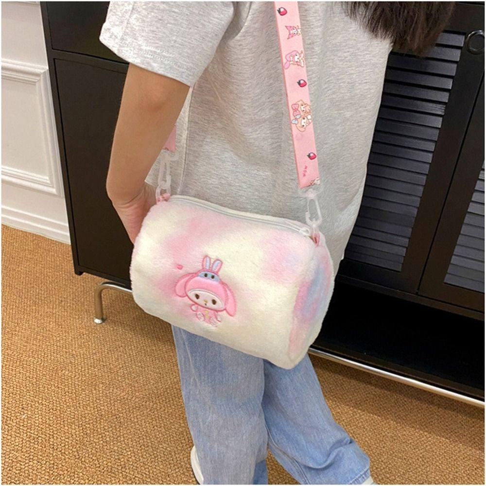 Túi Đeo Vai Họa Tiết Hoạt Hình Kuromi / Dâu Tây / Melody Nhồi Bông Xinh Xắn Cho