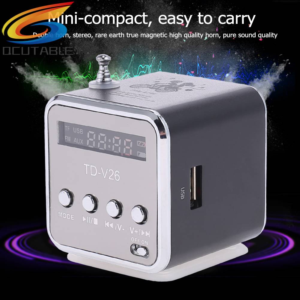 Radio FM TD-V26 Kỹ ThuậT Số KèM ĐầU NhậN Hỗ Trợ Thẻ Nhớ TF