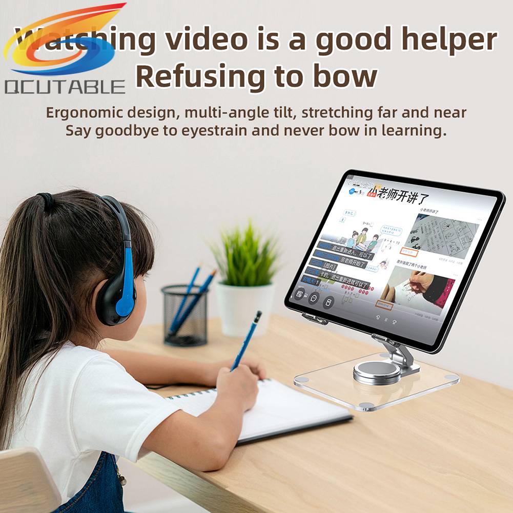 Giá Đỡ Máy Tính Bảng Trong Suốt Chống Trượt Có Thể Gấp Gọn Tiện Dụng Cho Gia Đ