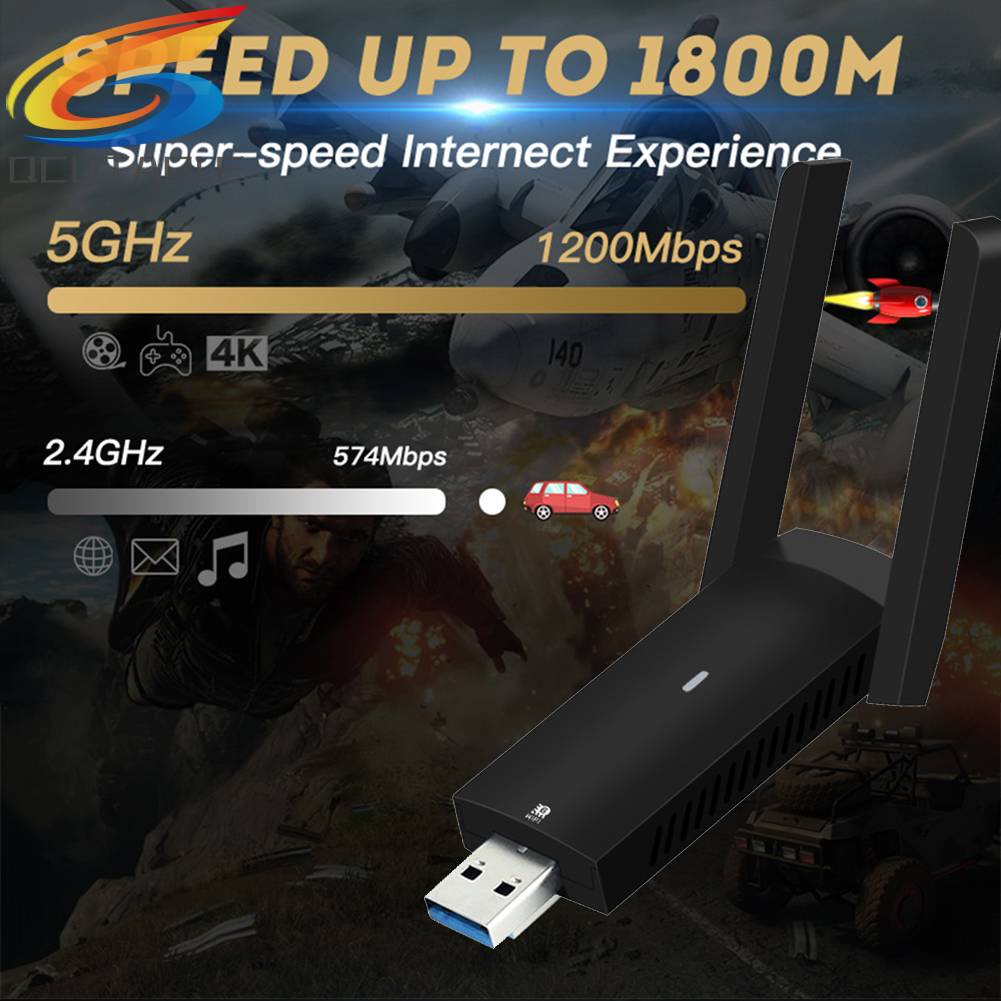 Thẻ Mạng WiFi 6 Cổng Usb 3.0 FU-AX1800 1800Mbps 2.4G / 5G Cho Máy Tính