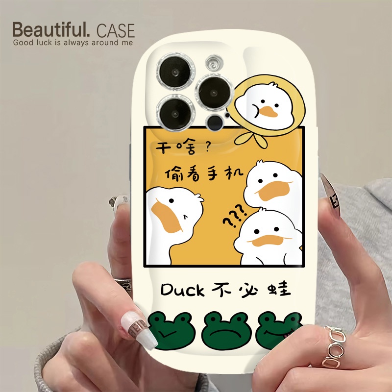 Ốp Điện Thoại Silicone Trong Suốt Chống Sốc In Hình Vịt Cho IPhone 14 13 12 11 Pro Max Casing 7 + 8 Plus XS X XR