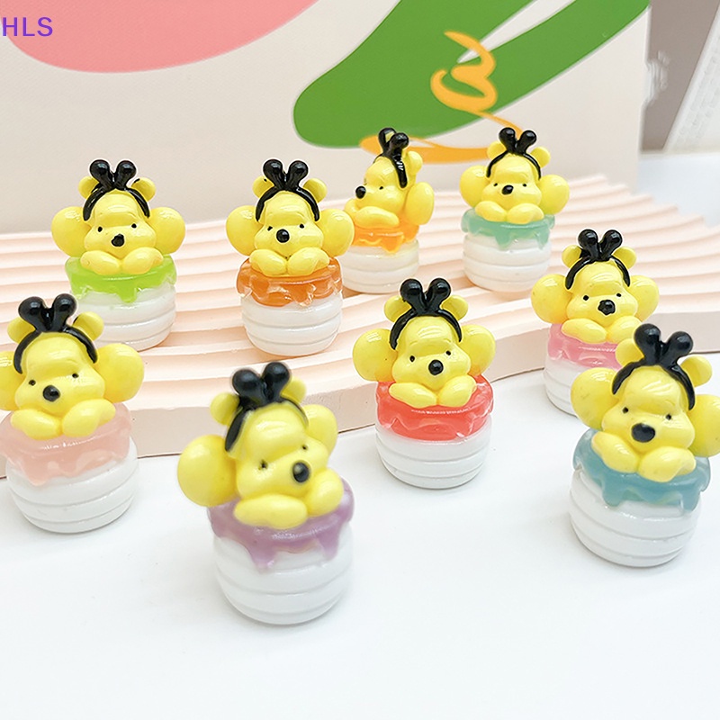 [HLS] Mặt Dây Chuyền / Móc Khóa / Mặt Đá Resin Mini Hình Chú Gấu Winnie Màu Dạ Quang DIY