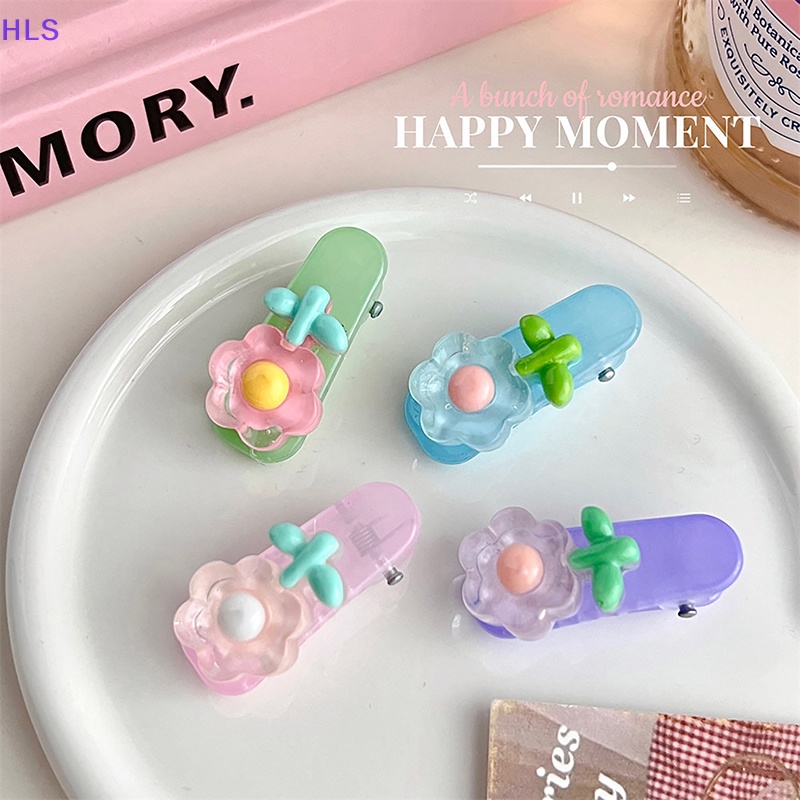 Kẹp Tóc Trang Điểm Hình Cây Kem / Trái Tim Màu Hồng Dễ Thương Sáng Tạo Dành Cho Bạn Gái