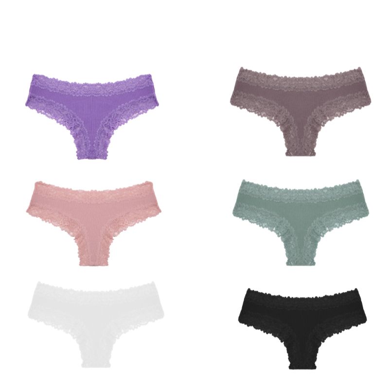CuteByte Quần Lót Cotton Mềm Mại Lưng Thấp Phối Ren Gợi Cảm Cho Nữ