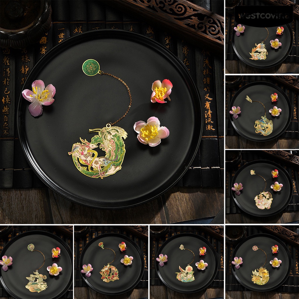 [WSTN] [WSTN]✎Kẹp Sách Bằng Đồng Thau Chống Phai Màu Phong Cách Trung Hoa Cổ Điển