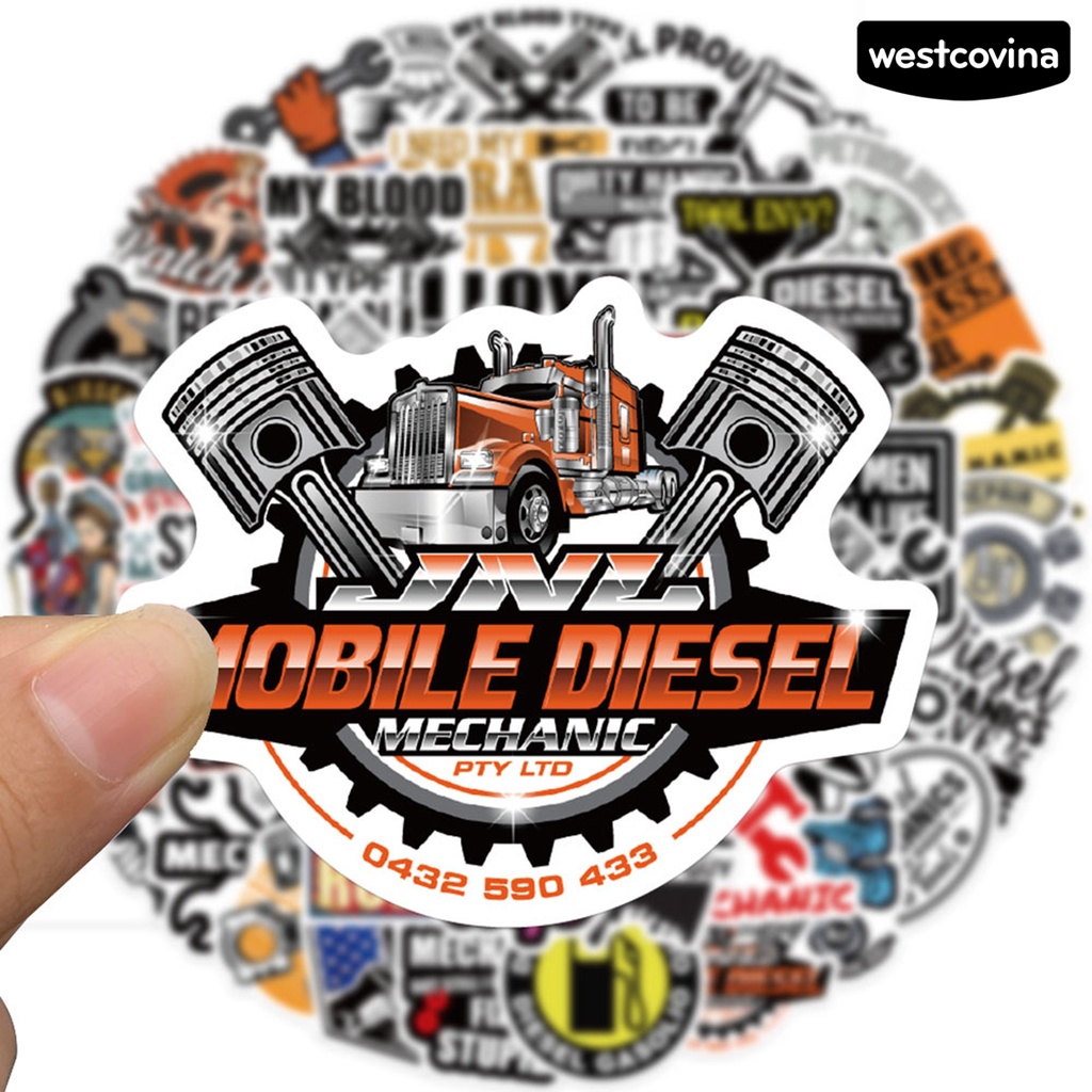 [WSTN]✎Bộ 50 Miếng Dán Họa Tiết Hoạt Hình Chống Thấm Nước Độc Đáo Trang Trí Bình Nước / Cốc