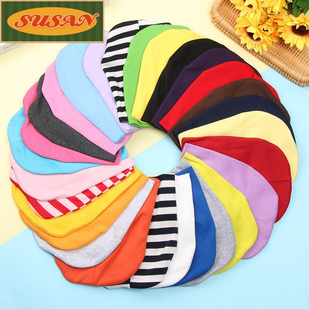 SUSANS Mũ Len Trùm Đầu Màu Trơn Mềm Mại Cho Bé Ốp