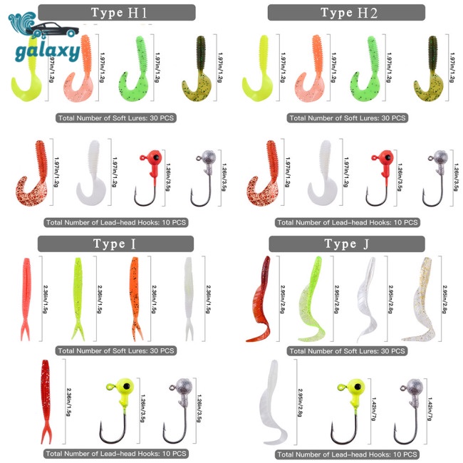 Galaxy Set 40 Mồi Câu Cá 5 Ngăn Trong Suốt Kèm Hộp Đựng