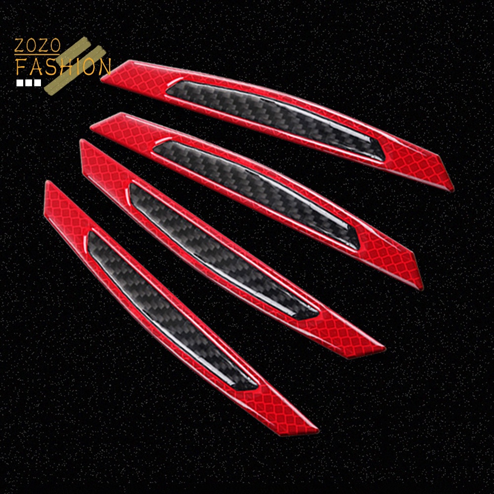 4 Miếng Dán Carbon Phản Quang Chống Trầy Trang Trí Cửa Xe Hơi