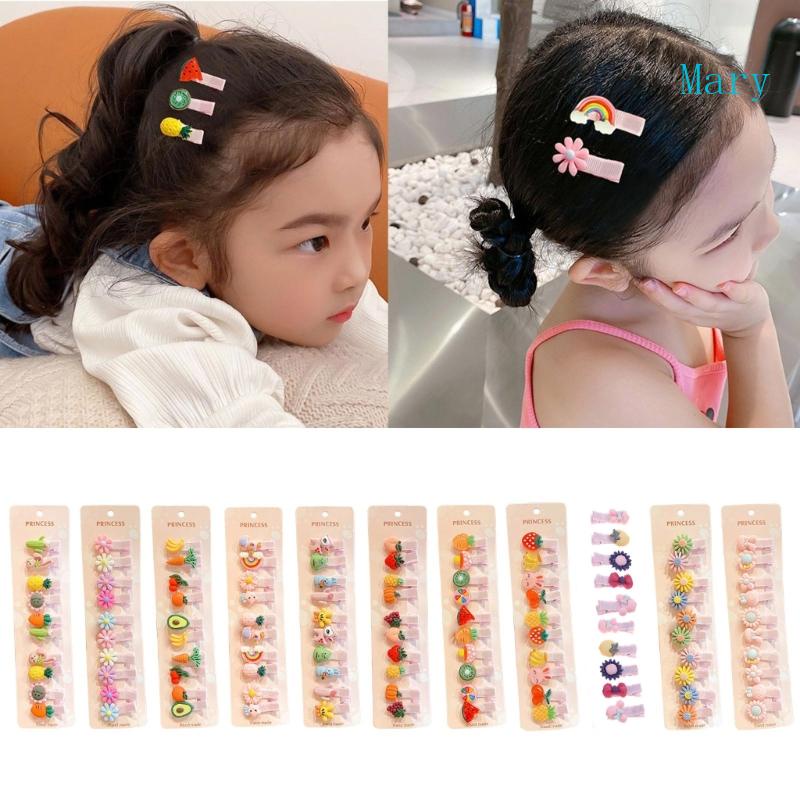 Set 10 Kẹp Tóc Hình Hoa Mỏng / Dày Dặn Ngọt Ngào Cho Bé Gái