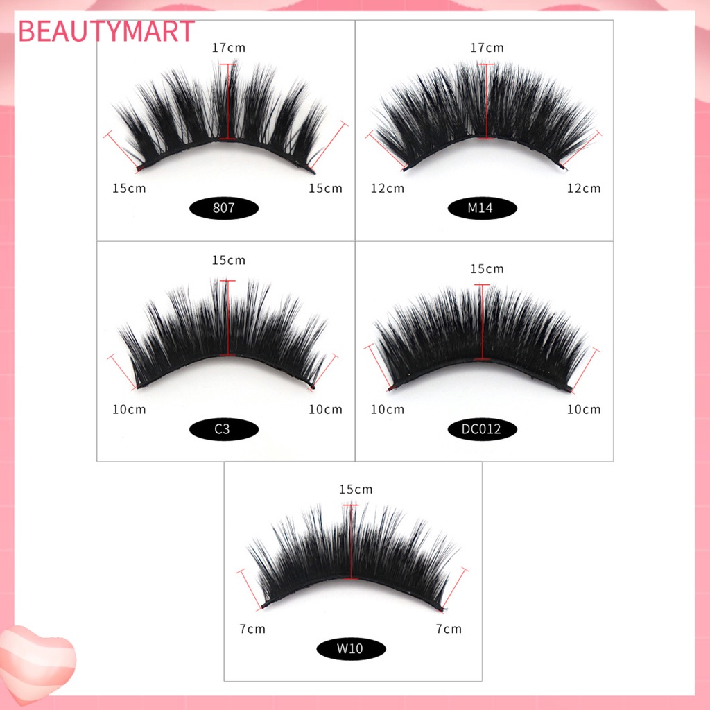 Bộ 5 Cặp Lông Mi Giả 807 / M14 / C3 / DC012 / W10 Có Thể Tái Sử Dụng