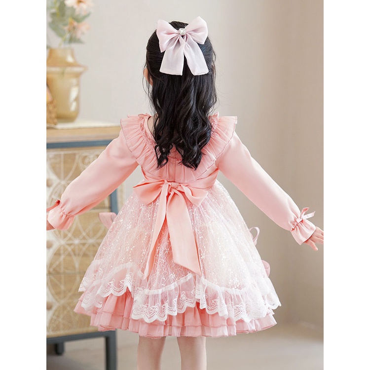 Đầm Công Chúa Hoạt Hình Phối Ren Phong Cách Lolita Đáng Yêu Cho Bé Gái