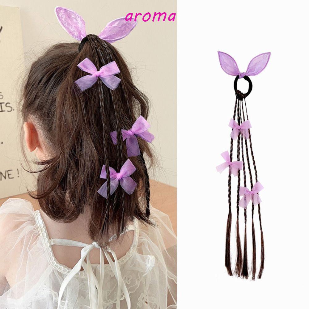 AROMA Bím Tóc Giả Thắt Bím Nhiều Màu Dễ Thương Cho Bé Gái