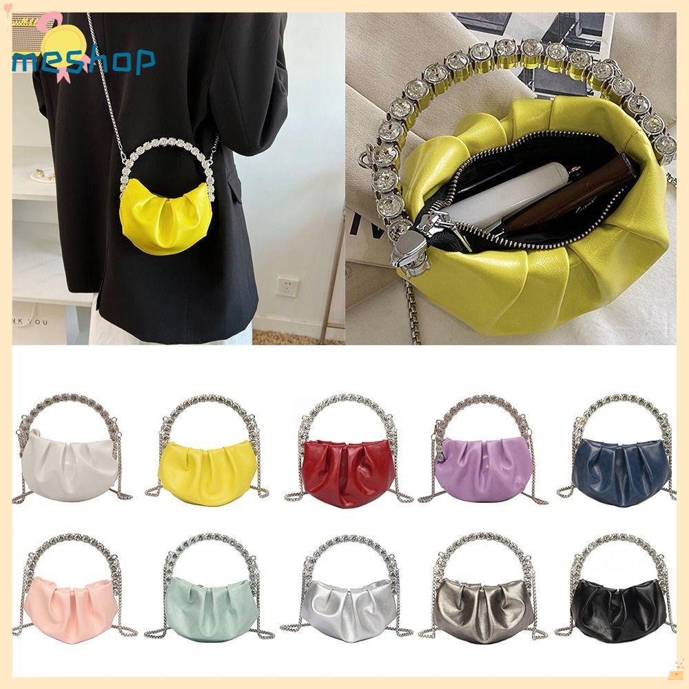 Túi Đeo Vai Bằng Da Đính Đá Lấp Lánh Sang Trọng Thời Trang Cho Nữ