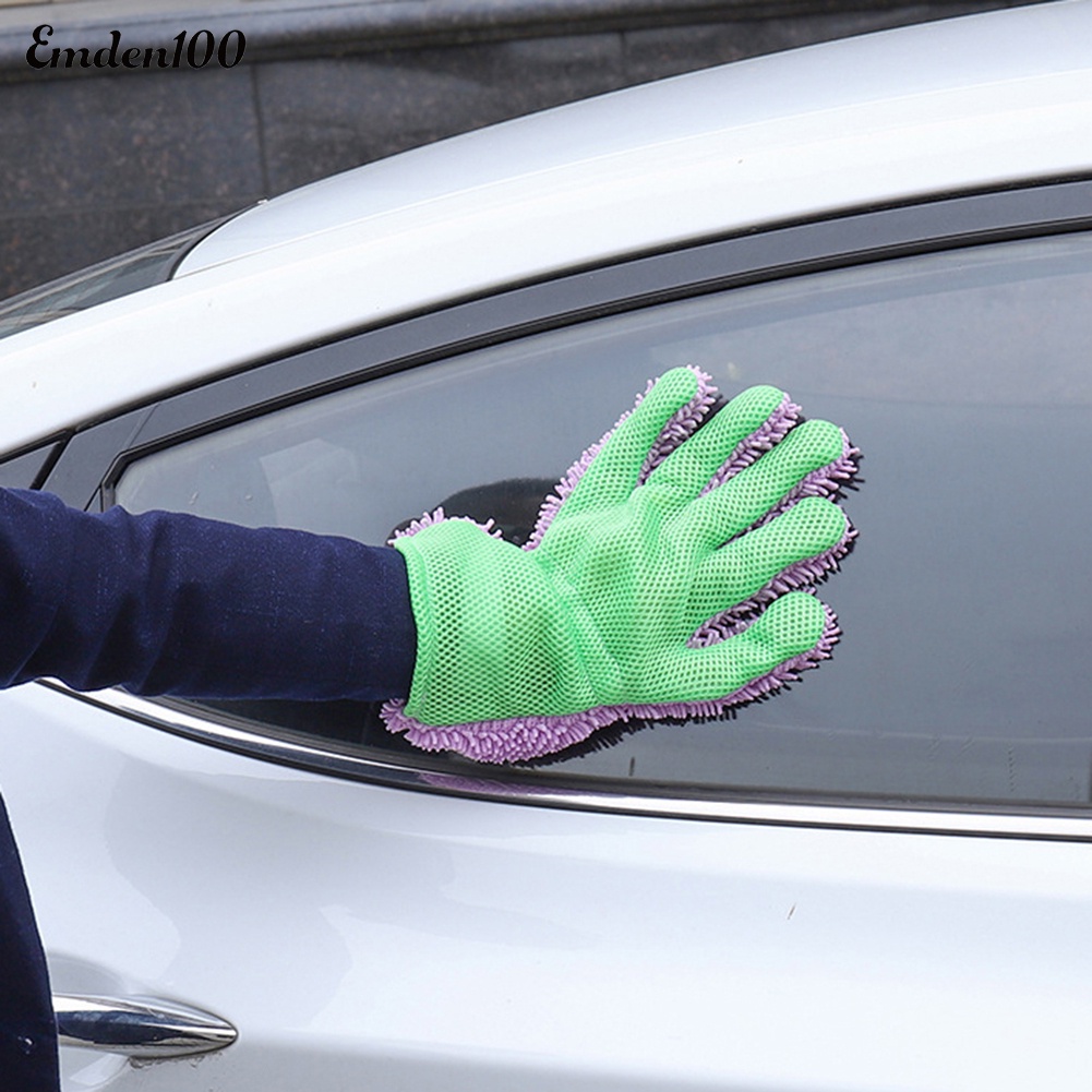 Găng Tay Năm Ngón Mềm Mại Thấm Hút Nước Tốt Vệ Sinh Xe Hơi