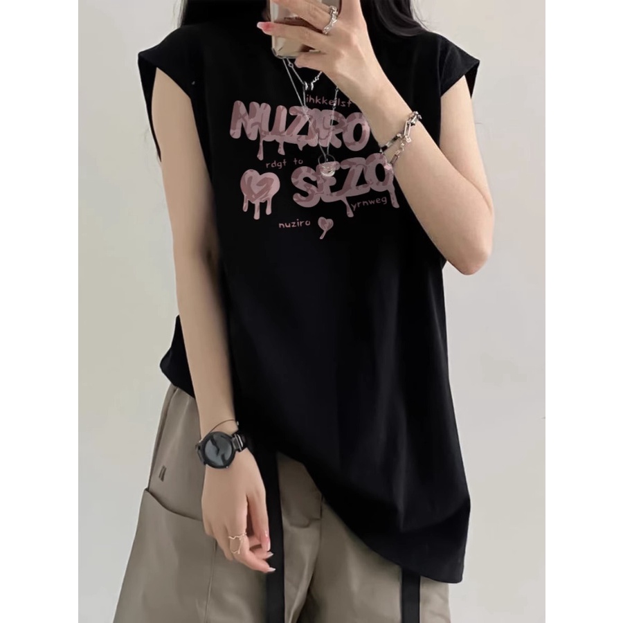 NRVP Áo Thun Nữ Không Tay 100% Cotton Thời Trang Hàn Quốc