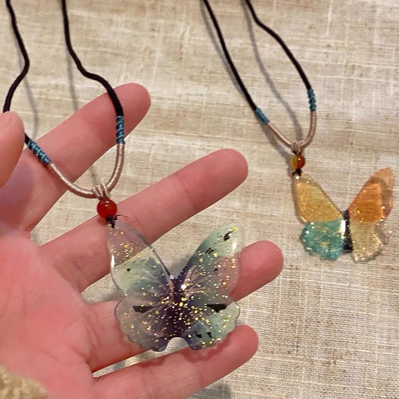 Vòng cổ Mặt Hình Bướm Màu Sắc Cổ Điển Phong Cách Hàn Quốc Thời Trang Cho Nữ