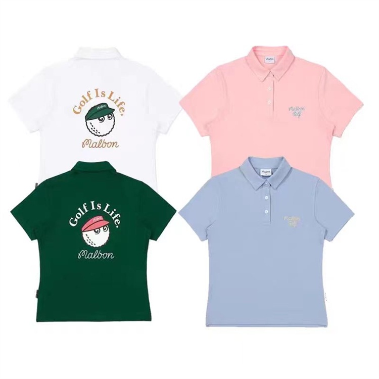 Áo polo Tay Ngắn In Họa Tiết MALBONGOLF Thời Trang Mùa Hè Mới